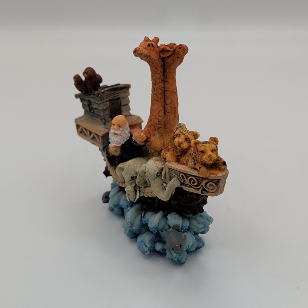 Noah's Ark Resin Figurine Miniature Religious Decor Animals Giraffes Elephants - Picture 5 of 8